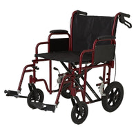 Extra Wide Transport Wheelchair 20”-22”